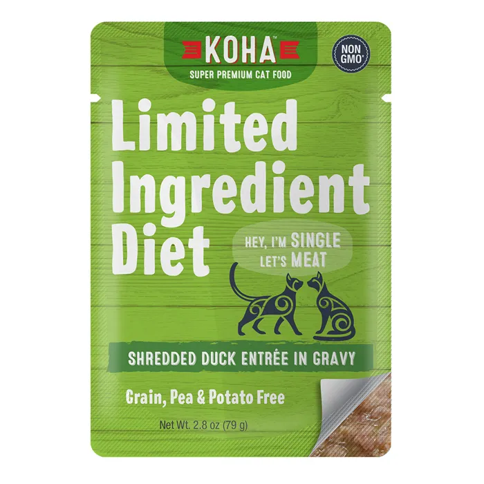 Koha Cat Pouch LID GF Shredded Duck 2.8oz