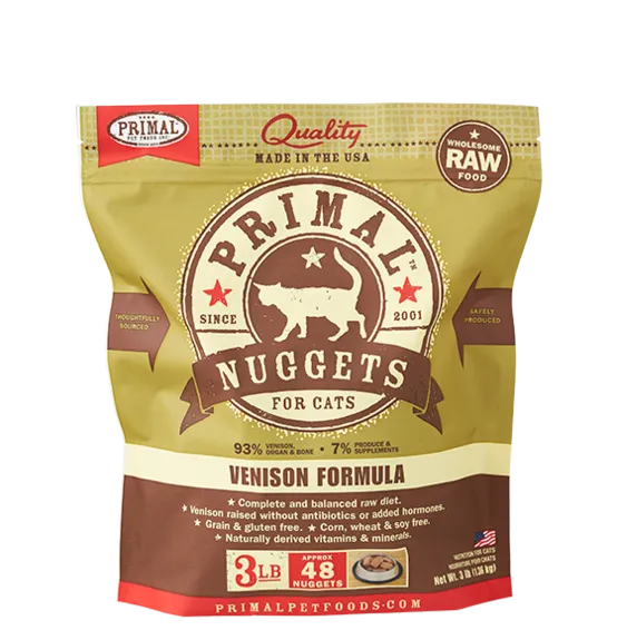 Primal Cat Frozen Venison Nuggets 3#