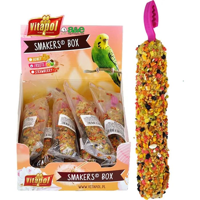 Smakers Treat Stick Parakeet Fruit Display 12pc