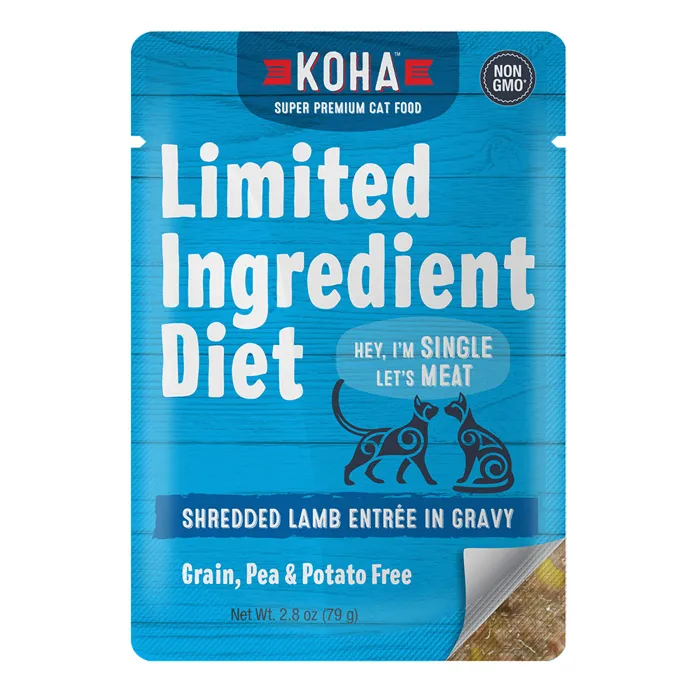 Koha Cat Pouch LID GF Shredded Lamb 2.8oz