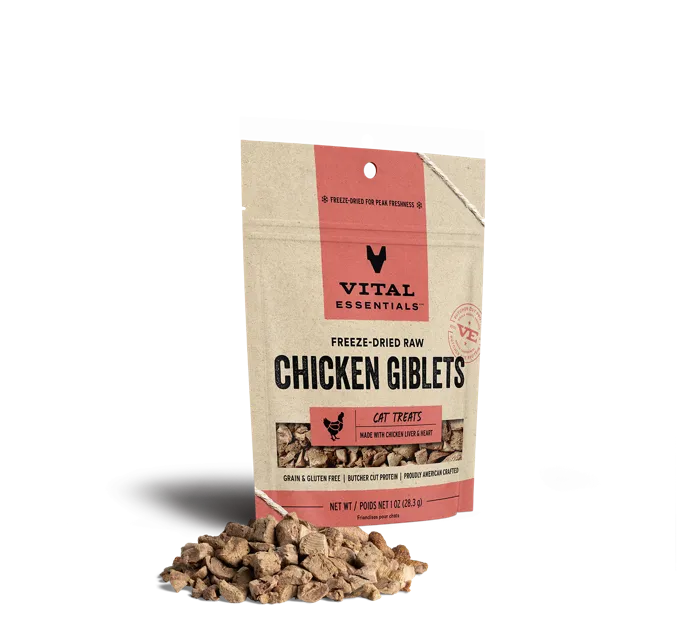 Vital Essentials Cat Treat Chicken Giblets 1oz