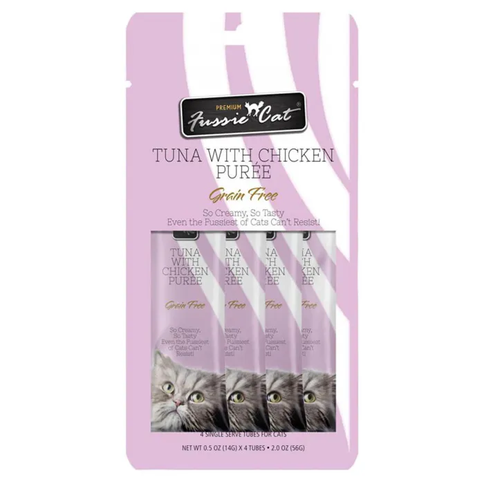 Fussie Cat Puree Tuna & Chicken 4pk