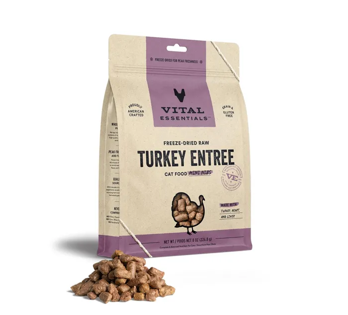 Freeze-dried Turkey Entree Cat Food Mini Nibs - 8oz