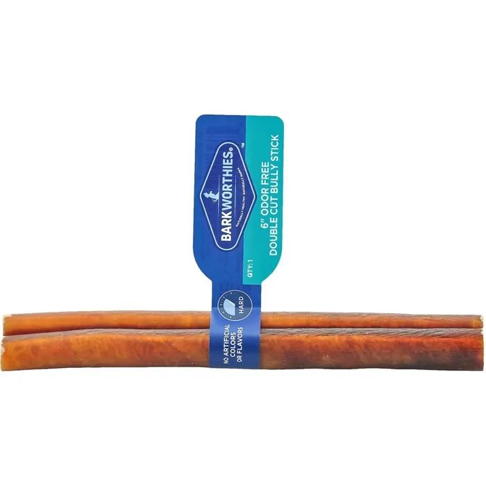 Barkworthies Odor Free Double Cut Bully Stick 6"
