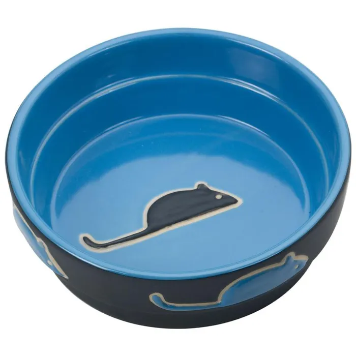 Fresco Cat Dish Blue 5"