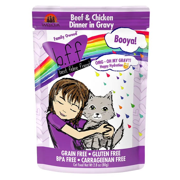 Bff Oh My Gravy Booya Grain Free Beef & Chicken In Gravy Cat Food Pouch 2.8-oz