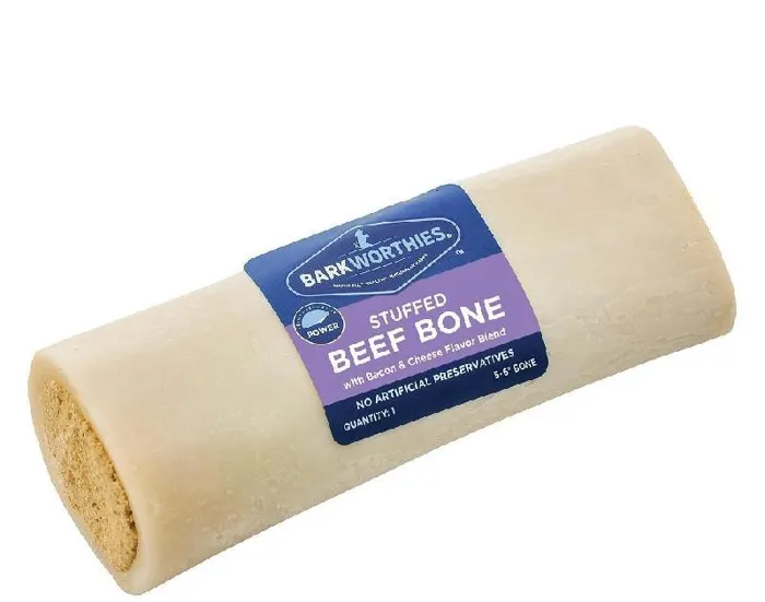 Barkworthies Stuffed Shin Bone Bacon 5-6"