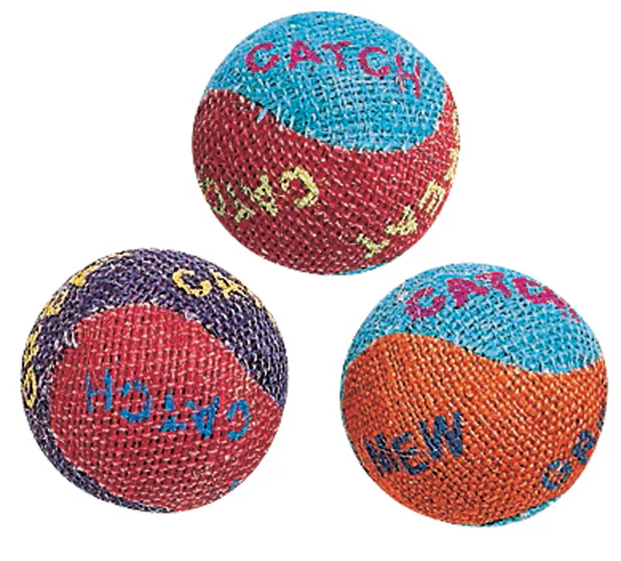 Spot Cat Burlap Balls 3pk