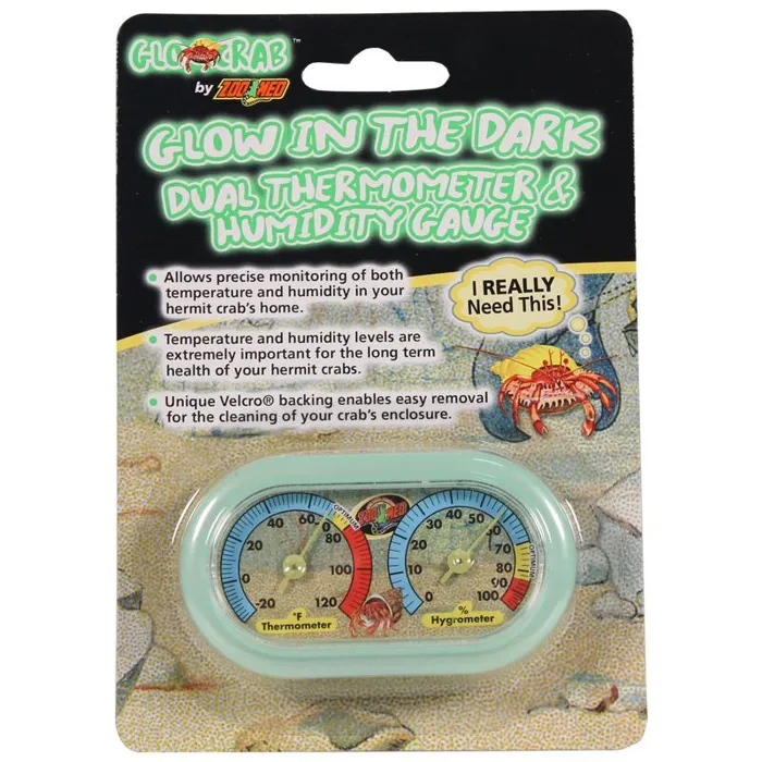 Hermit Crab Dual Thermometer and Humidity Gauge