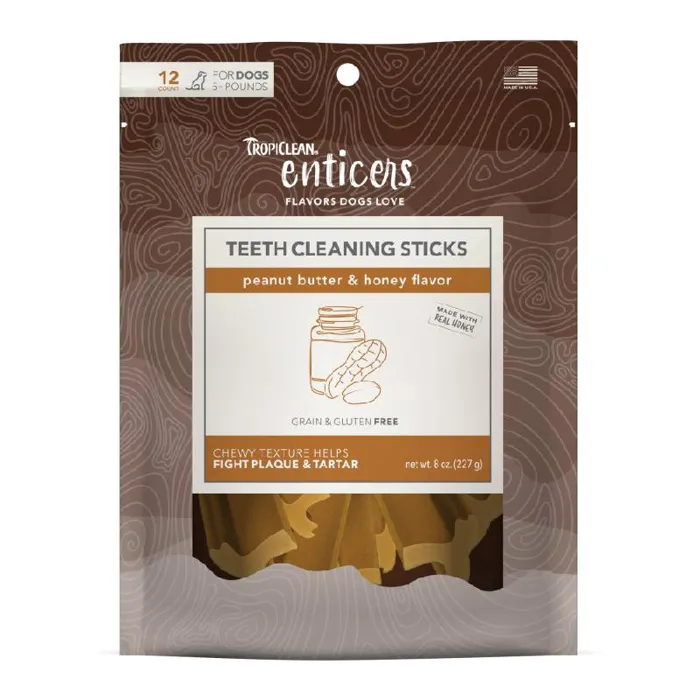Tropiclean Enticers Dental Treats Honey/PB 12ct