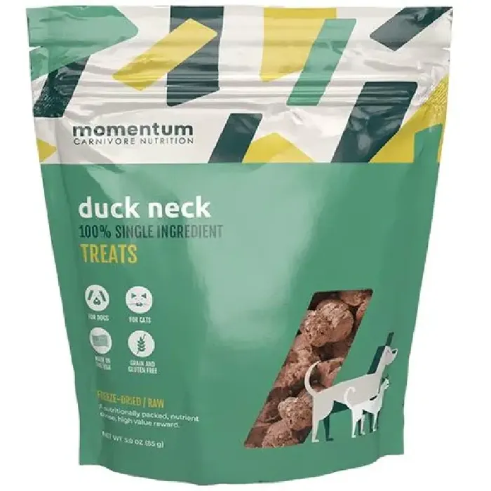 Momentum 3 Oz Dog Duck Neck Freeze Dried Treat Gf Ea