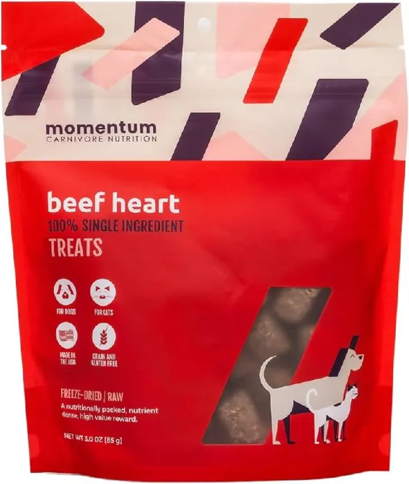 Momentum 3 Oz Dog Beef Heart Freeze Dried Treat Gf Ea