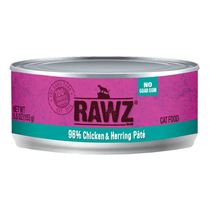 Rawz Cat Can 96% Chicken & Herring Pate 5.5oz