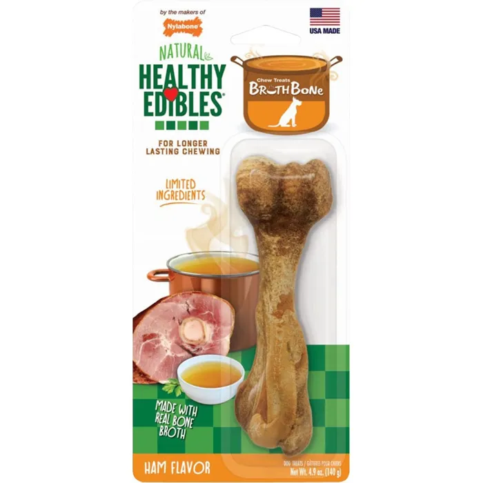 Nylabone Healthy Edibles Bone Broth Ham 1ct