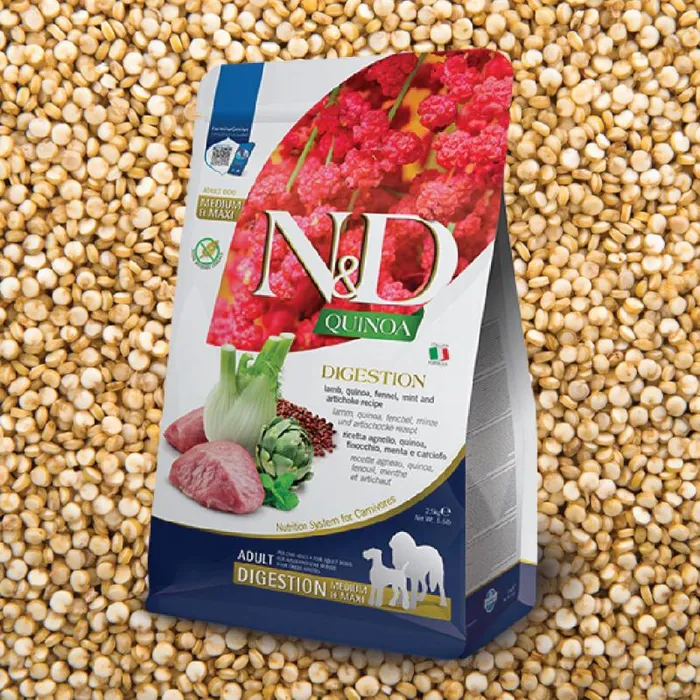 Farmina Nd Quinoa Gf Dog Digestion Lamb 15.4# Med Maxi