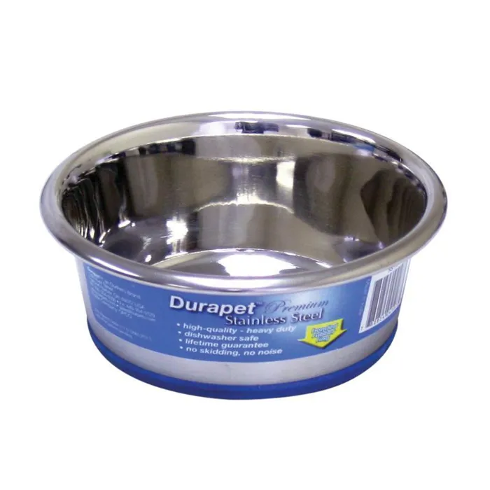 Durapet Rubber Base Stainless Steel Bowl .75 Pt
