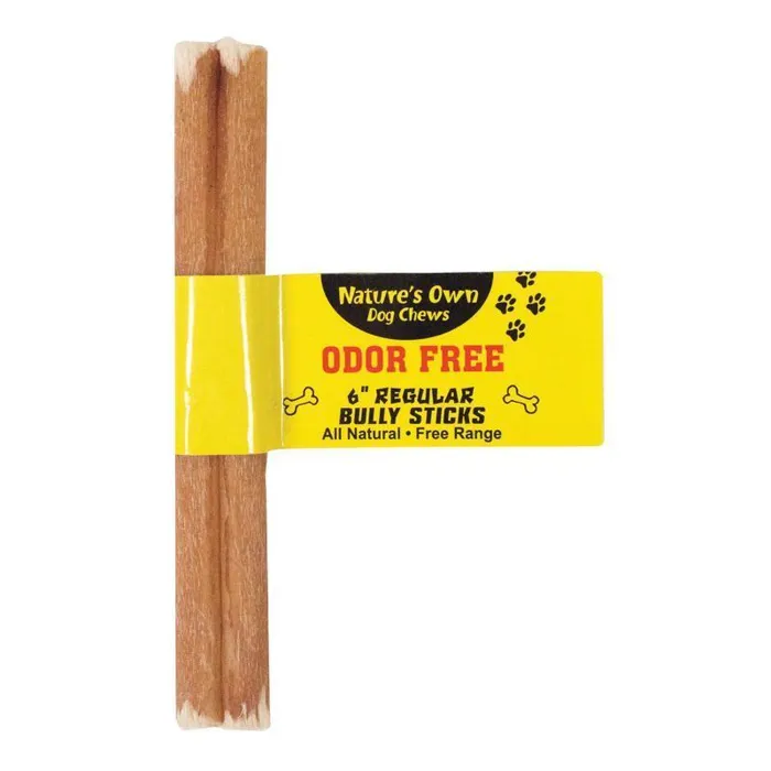 50Ct 6" Bully Sticks Odor Free