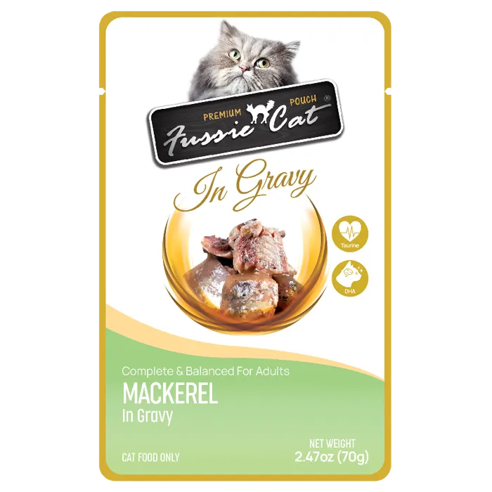 Fussie Cat Mackeral Gravy Pouch 2.47oz