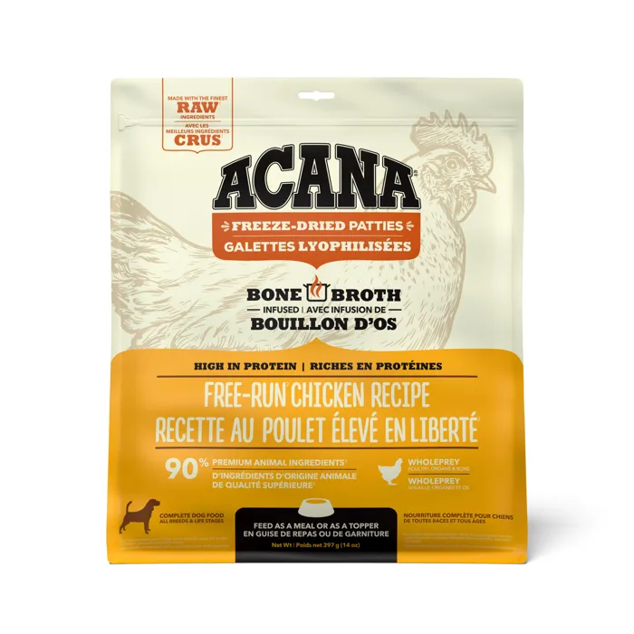 Acana Free-run Chicken Recipe Patties Grain-free Freeze-dried Dog Food & Topper 14-oz