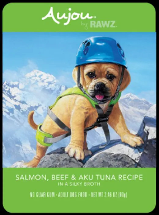 Rawz Dog Aujou Salmon/Beef/Tuna Pouch 2.5oz