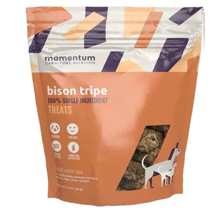 Momentum 3.5 Oz Dog Bison Tripe Freeze Dried Treat Gf Ea