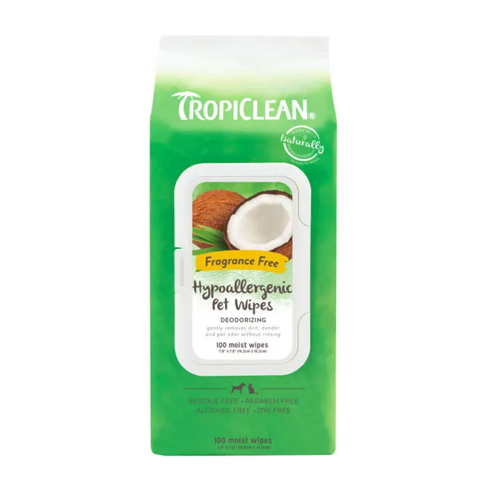 Tropiclean Hypoallergenic Wipes 100 ct.