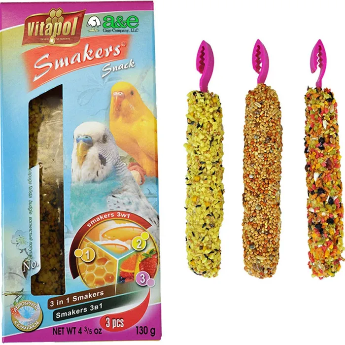 A&e Treat Stick 3in1 Mix Parakeet Twin Pack 2 Pack