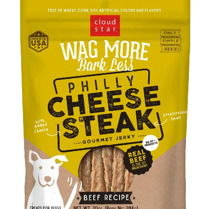 Wag More Dog Jerky Philly Cheese Steak  10oz