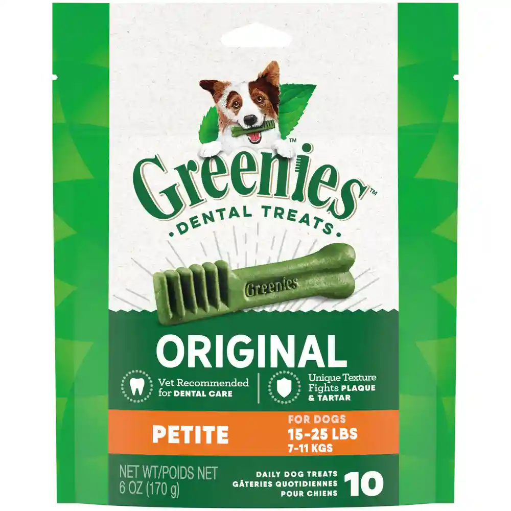 Original Petite Dental Care Dog Treats - 6oz Pouch