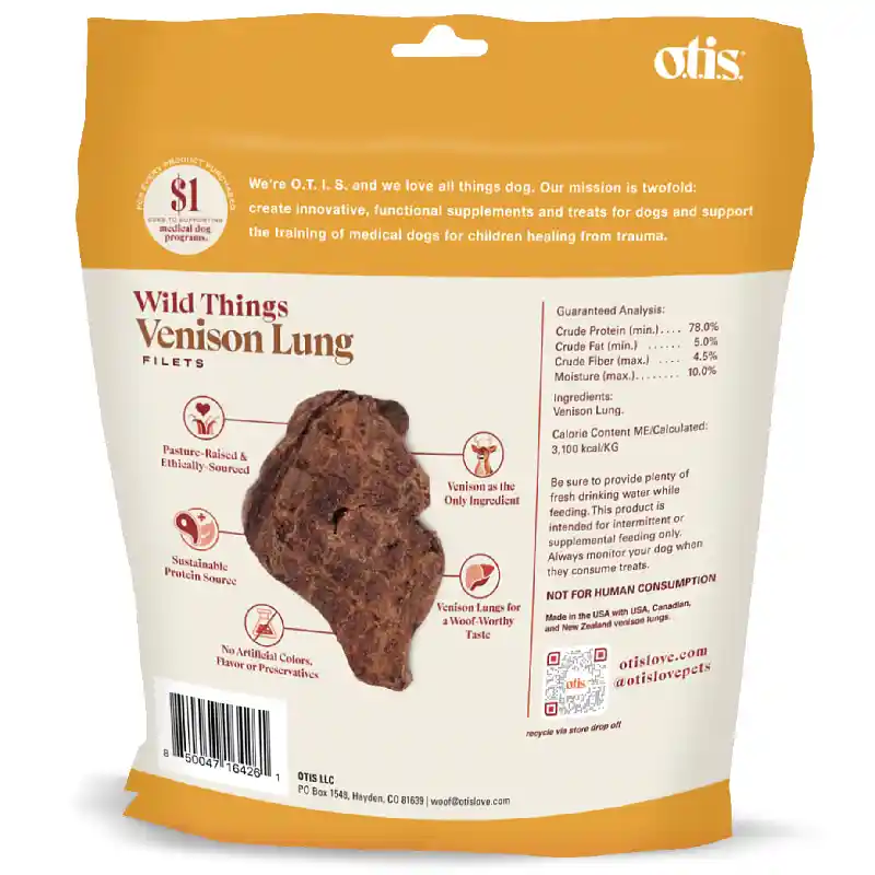 Wild Things Venison Lung 4oz 164261 Otis 6/cs