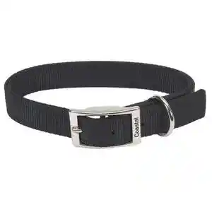 Double Ply Dog Collar - Black Lrg 1" X 26"