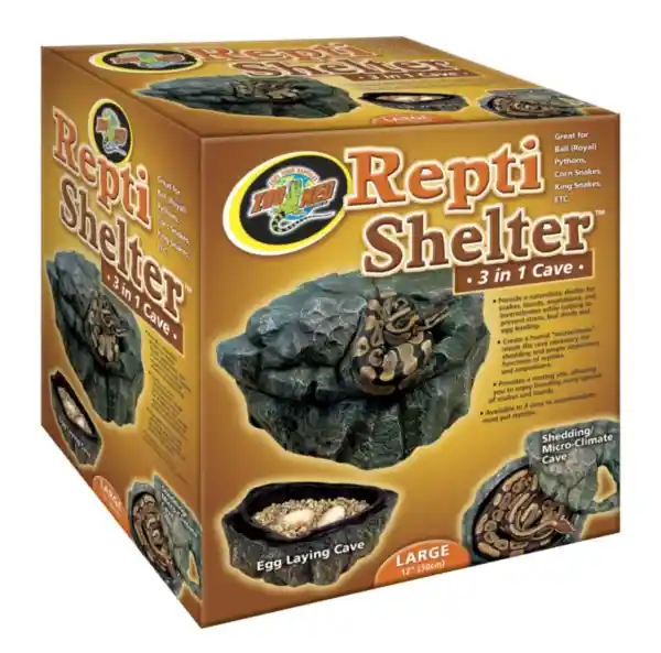 Zoo Large Repti Shelter 3 In 1 Cave Large