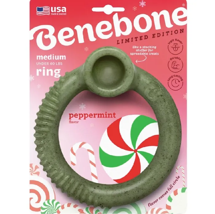 Benebone Ring Peppermint Medium Holiday
