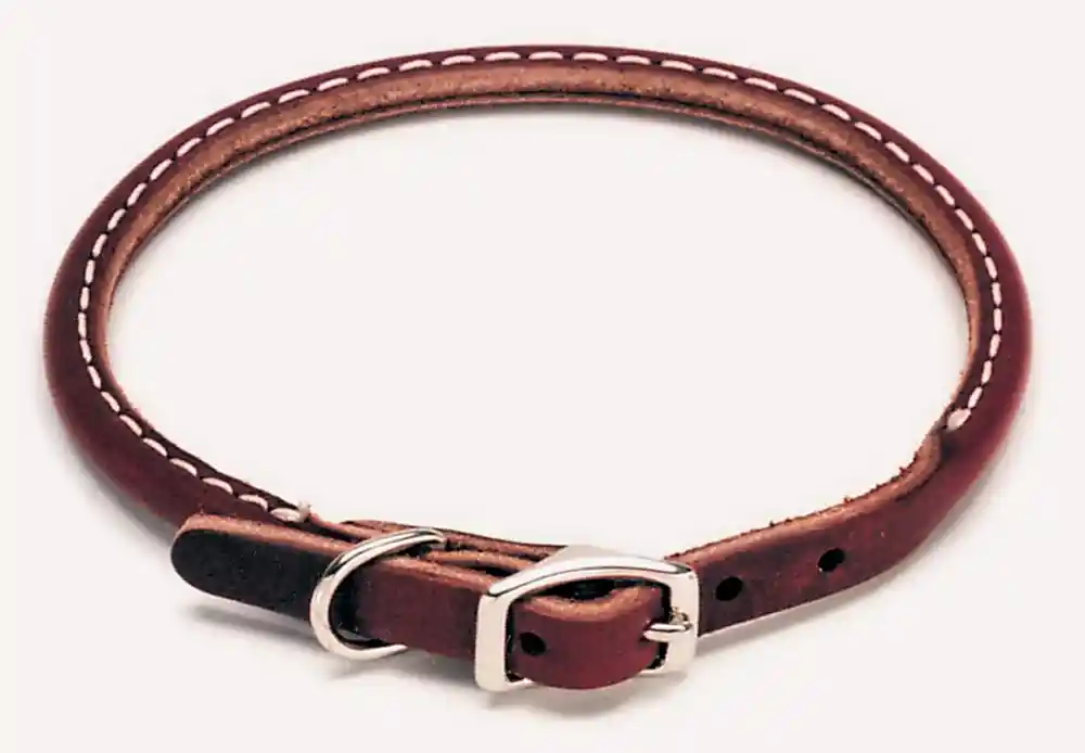 Oak Tanned Leather Spiked Dog Collar Black - Med 5/8"x14"