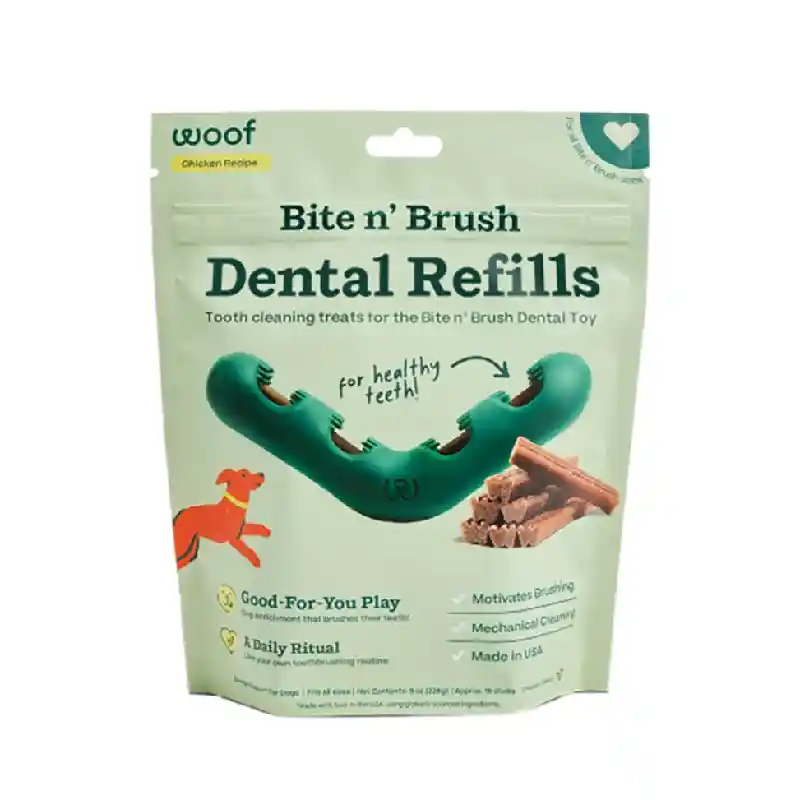 Woof Dog Toy Bite N Brush Dental Refills 18ct