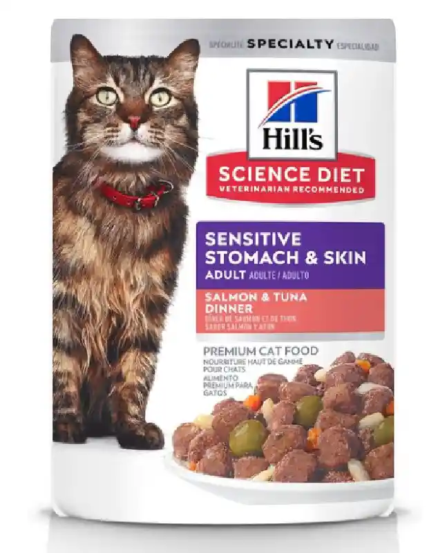 Hills Cat GF Sensitive Stomach Salmon/Pea 13#