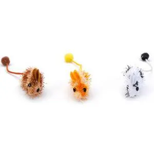 Bulk Cat Toy Bins - Spotted Mice 6.75" 72pcs