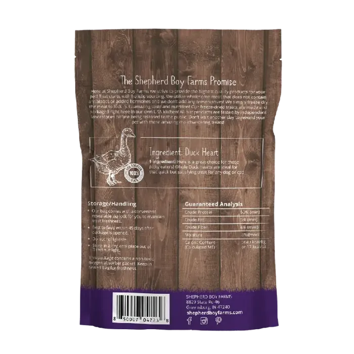 SBF Freeze Dried Duck Heart Treats 3oz
