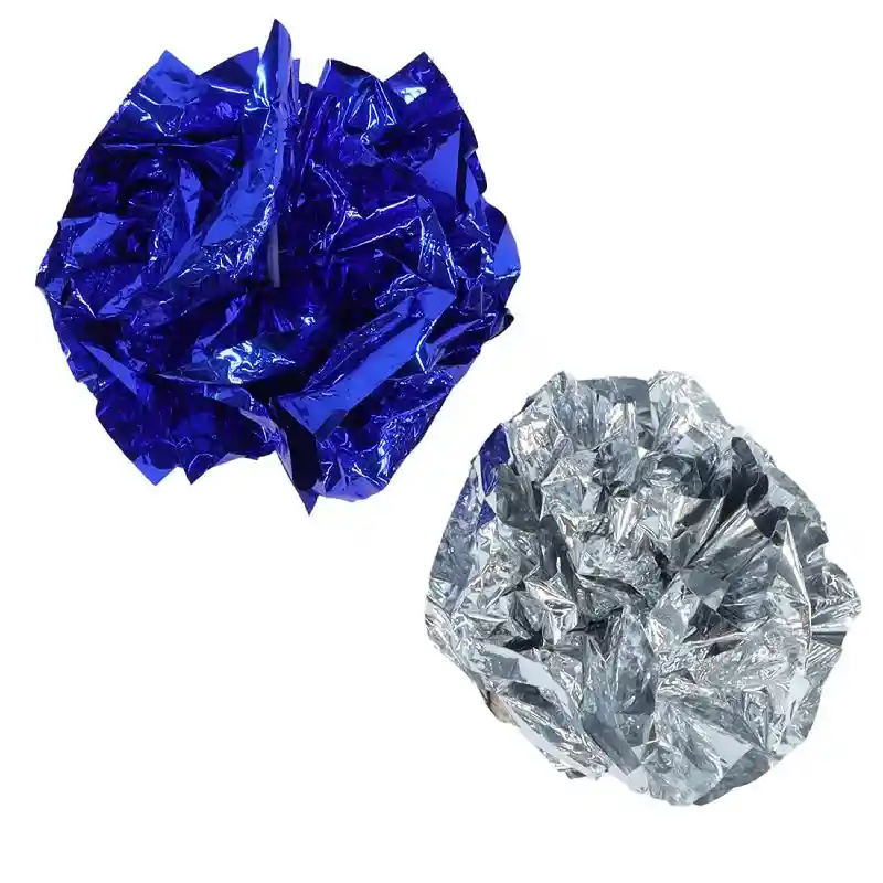 Turbo Assorted Ball Cat Toys, Blue / Silver, 2 Pac