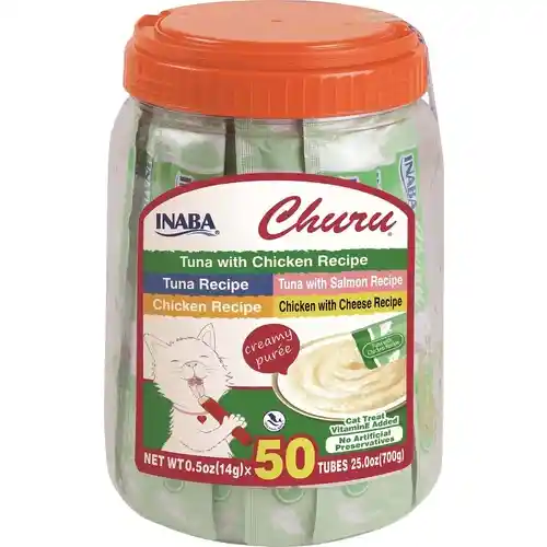 Inaba Churu Cat Treat Variety Tuna Chick 50 Pk