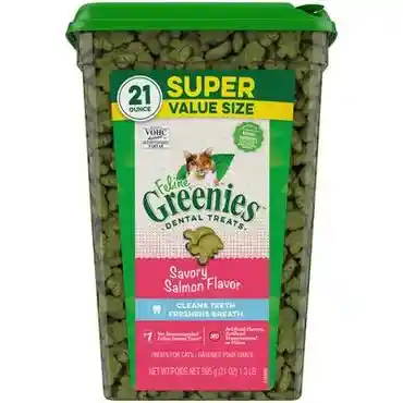 Dental Care Cat Treats Savory Salmon - 21oz Canister