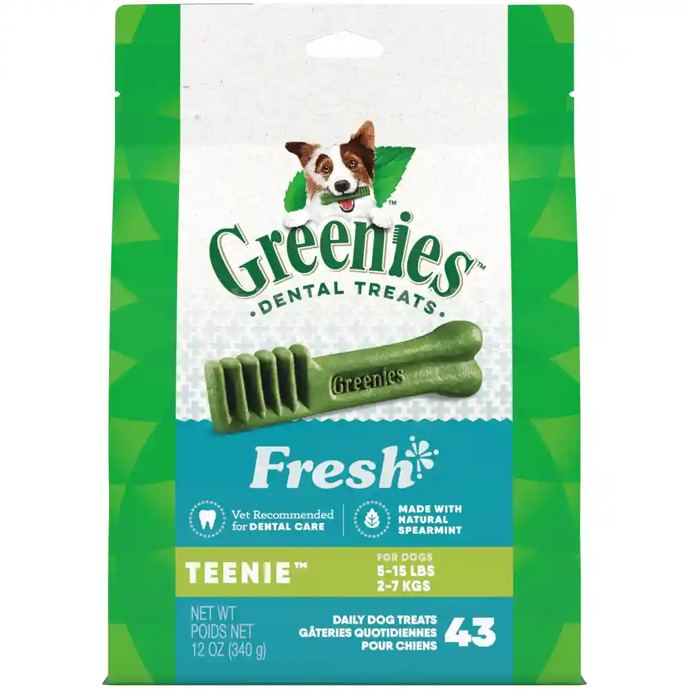 Teenie Dental Care Chews Dog Treats Fresh - 12-oz