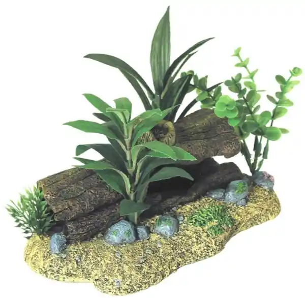 Log Cavern With Plants