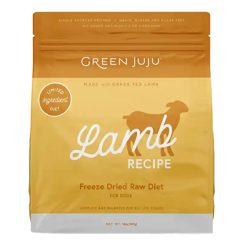 Green Juju Dog Lamb Fd 14-oz 4=cs