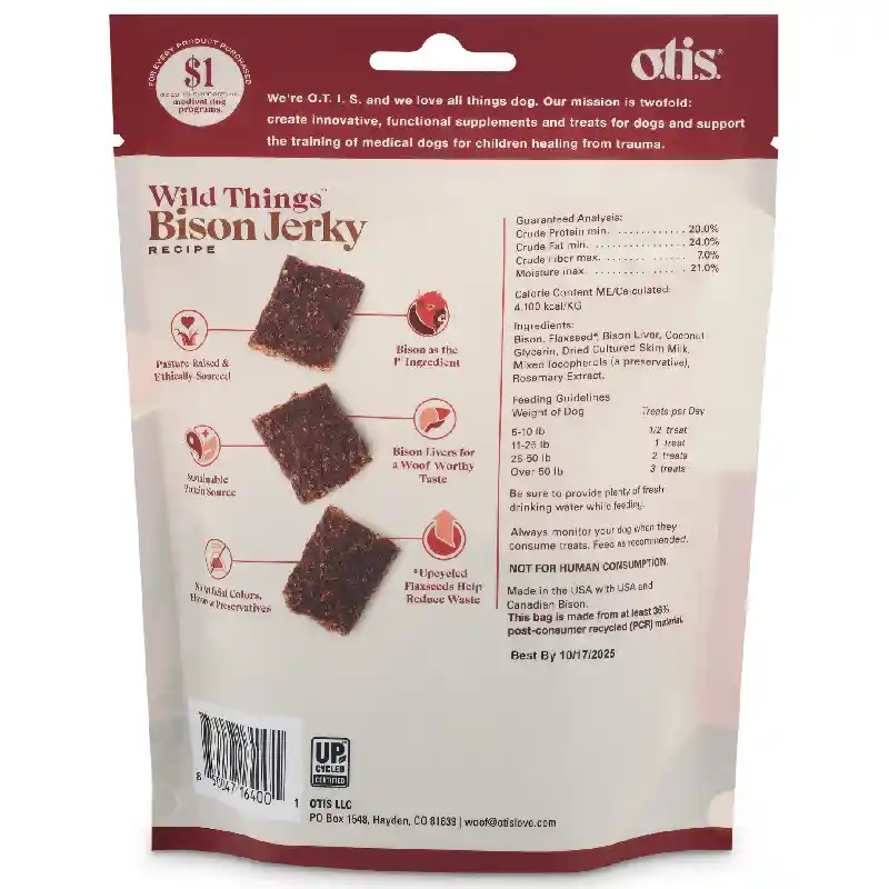 Wild Things Jerky Bison 4oz Otis 6/cs