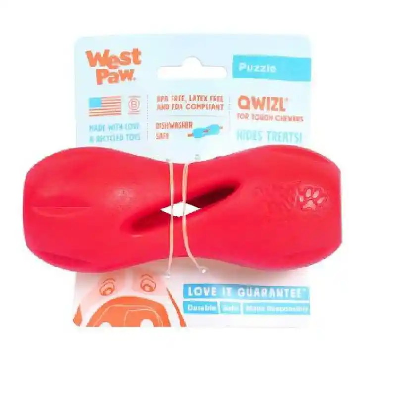 West Paw Design Qwizl Holiday Red Small