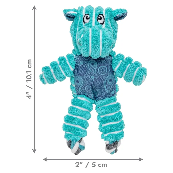 KONG Floppy Knots Hippo X-Small teal size guide