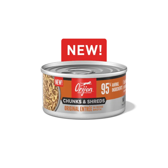 Orijen Cat Chunks Shreds Original Can 3oz 12/cs 2cs=mc