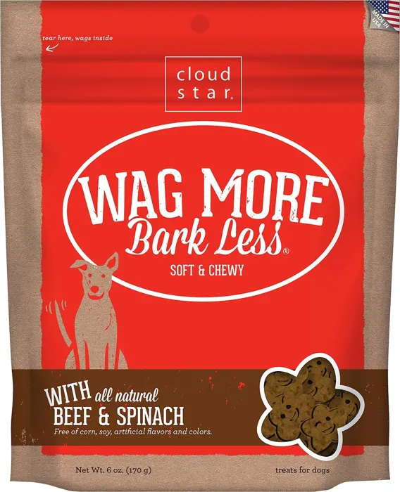 Bark Less Soft & Chewy Bf & Spinach Trt 6-oz