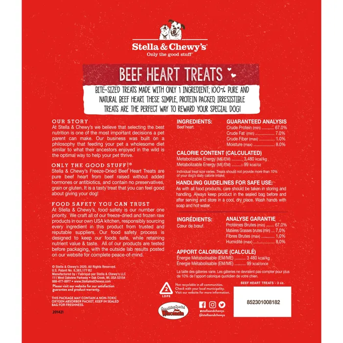 Stella & Chewy's FD Beef Heart Treat 3oz